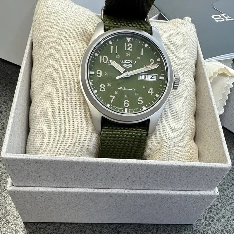 Seiko 5 Sports Field Green Dial Automatic Nylon Watch- SRPG33